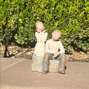 Willow Tree “brother and sister” Figurine Set - Brown and Cream